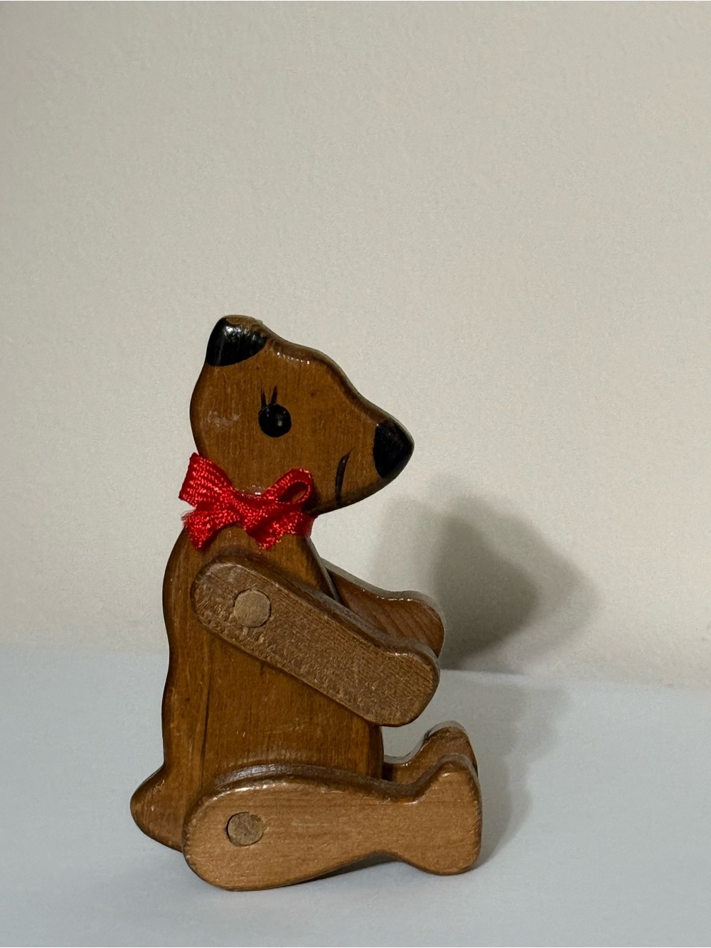 Vintage Wooden Articulated Dog Toy Figurine Folding Jointed Made in Taiwan Retro